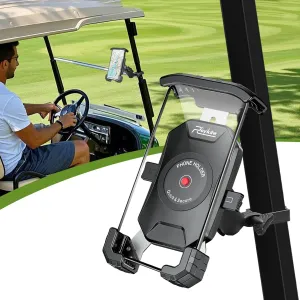 Roykaw Golf Cart Phone Mount Holder Compatible with EZGO/Club Car/Yamaha, Upgrade Quick Release & One-Touch Lock, Compatible with iPhone/Galaxy/Google Pixel/Motorola/All 4.7"-6.8" Devices
