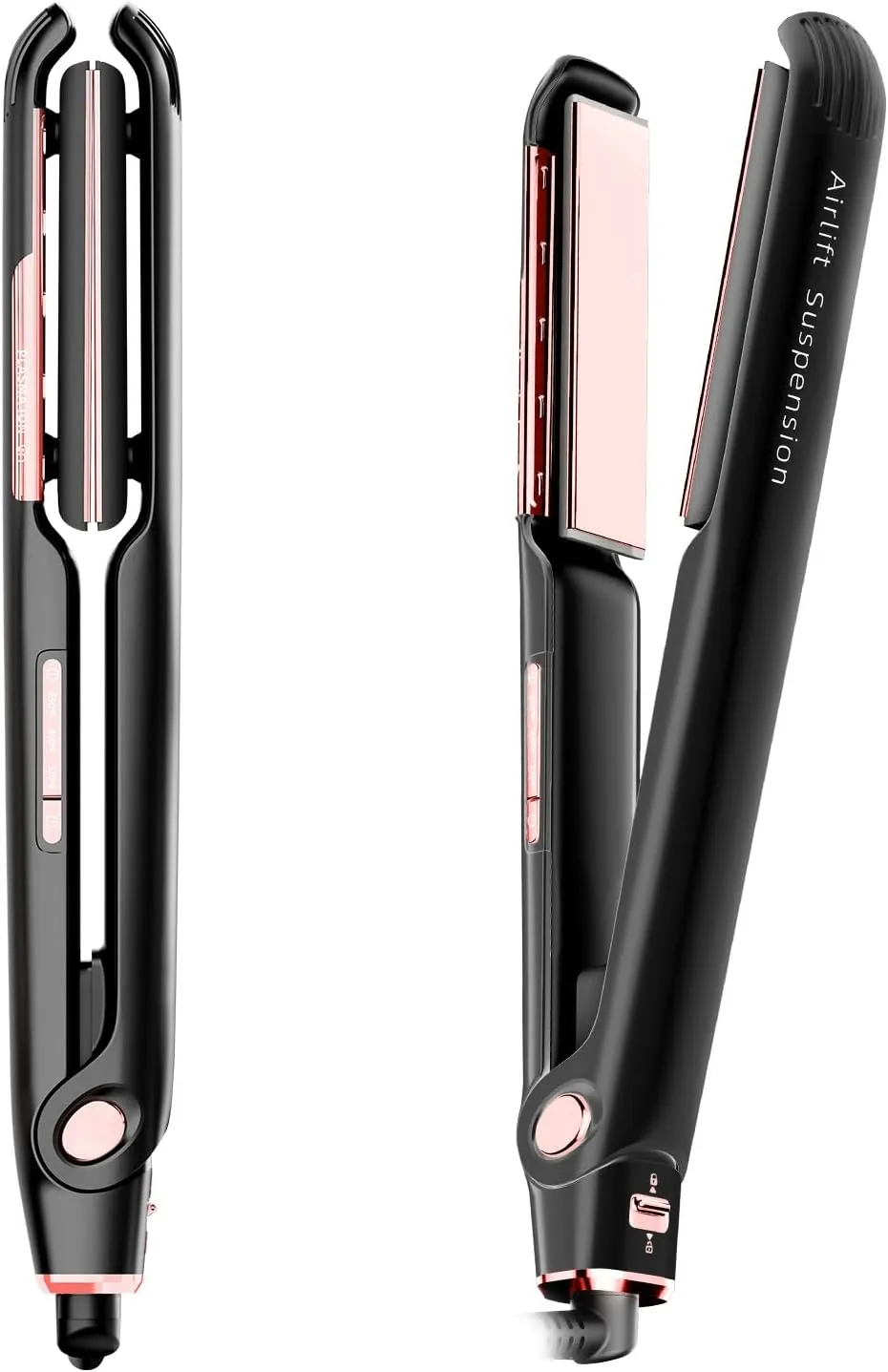 RUCHA Air Suspended Hair Straightener, 30s Fast Heating & Plasma Ionic Technology, Ceramic Flat Iron 1 Inch with Floating Plates, 2 in 1 Straightener and Curler, Frizz Control for All Hair Types