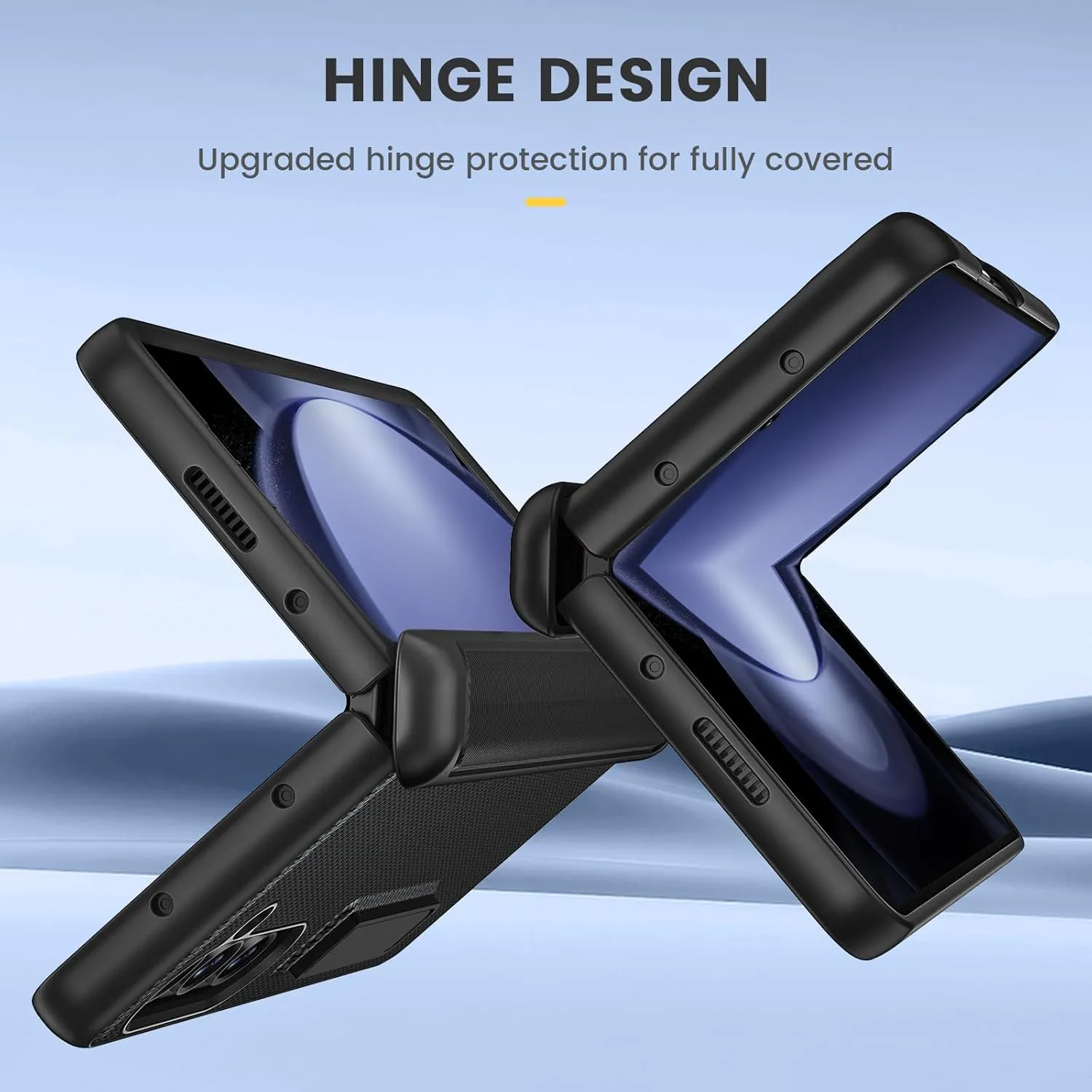 Ruky for Galaxy Z Fold 5 Case, with Magnetic Kickstand and Hinge Protection, Full Body Cases Built-in Screen Protector, PU Leather Phone Case for Samsung Galaxy Z Fold 5, Carbon Fiber