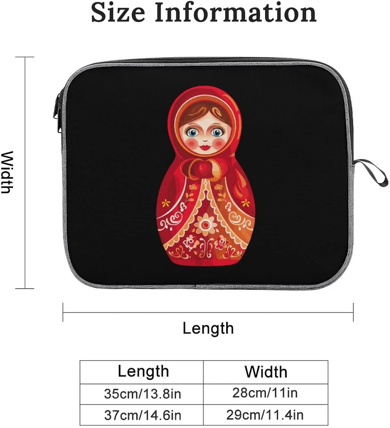 Russian Doll Laptop Bag Protective Laptop Sleeve Bag Briefcase Carrying Case Handbags for Men Women