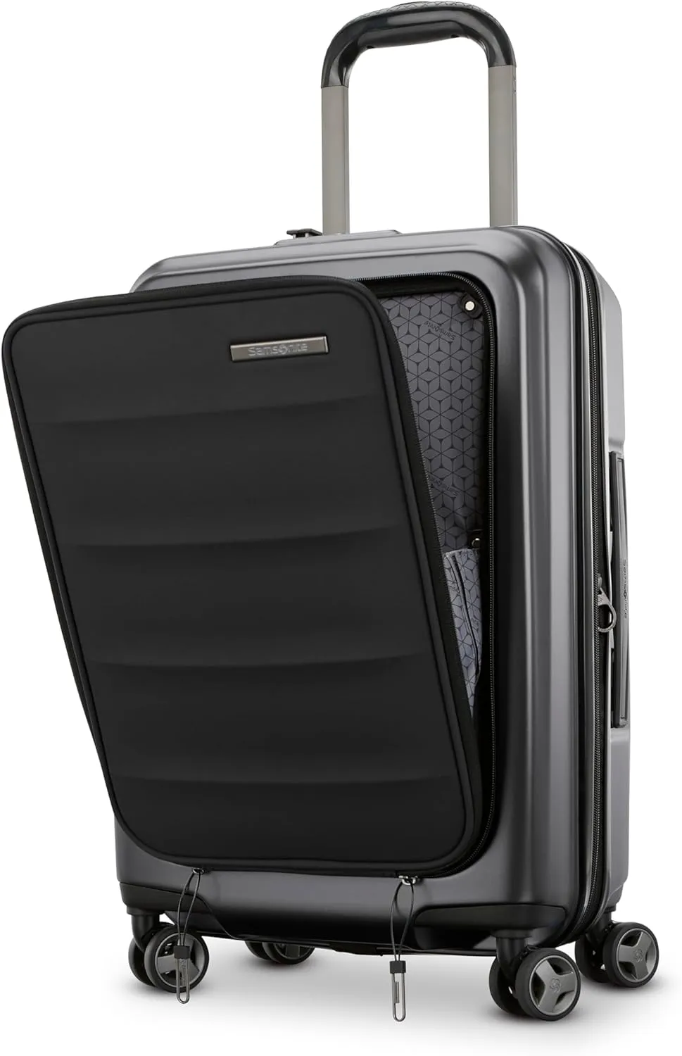 Samsonite Carry-On Pro Front Pocket Hardside Expandable 21-Inch Octiv Luggage: Durable & Impact Resistant, 360° Aero Trac Spinner Wheels, Adjustable Telescopic Handle, TSA Approved Lock - Black