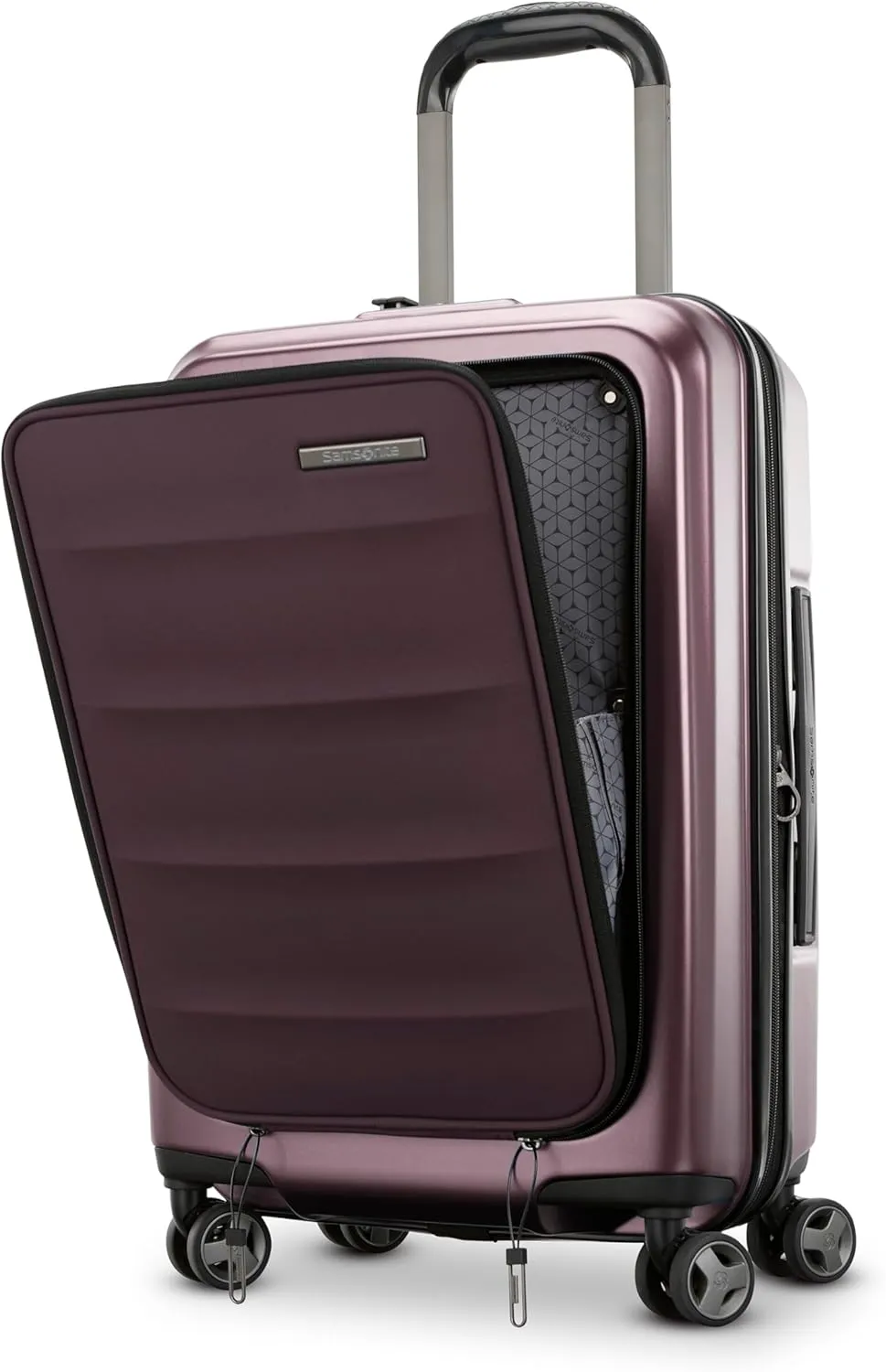 Samsonite Carry-On Pro Front Pocket Hardside Expandable 21-Inch Octiv Luggage: Durable & Impact Resistant, 360° Aero Trac Spinner Wheels, Adjustable Telescopic Handle, TSA Approved Lock - Purple