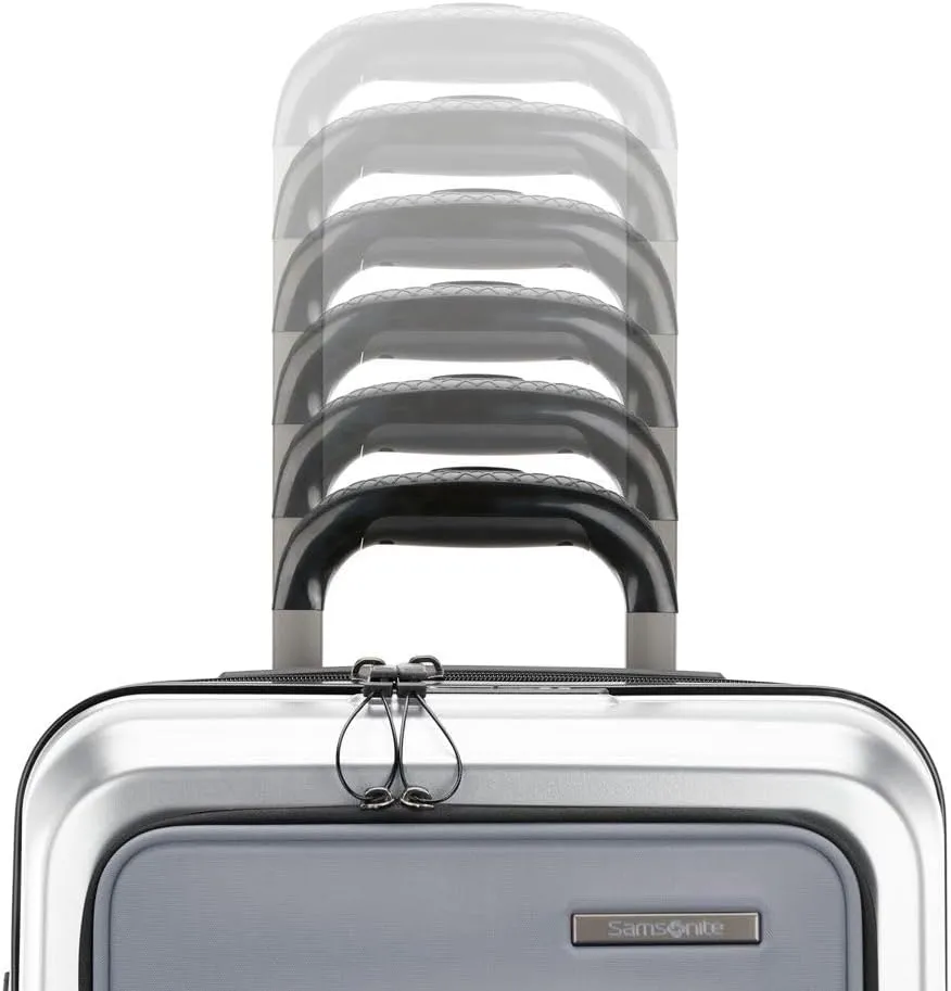 Samsonite Carry-On Pro Front Pocket Hardside Expandable 21-Inch Octiv Luggage: Durable & Impact Resistant, 360° Aero Trac Spinner Wheels, Adjustable Telescopic Handle, TSA Approved Lock - Silver