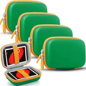 Sanwuta 4 Pcs Playing Card Case Hard EVA Travel Carrying Case for Classic Game Playing Card Box, 5 x 3.6 x 2.2 Inches (Not Including Cards)(Green)