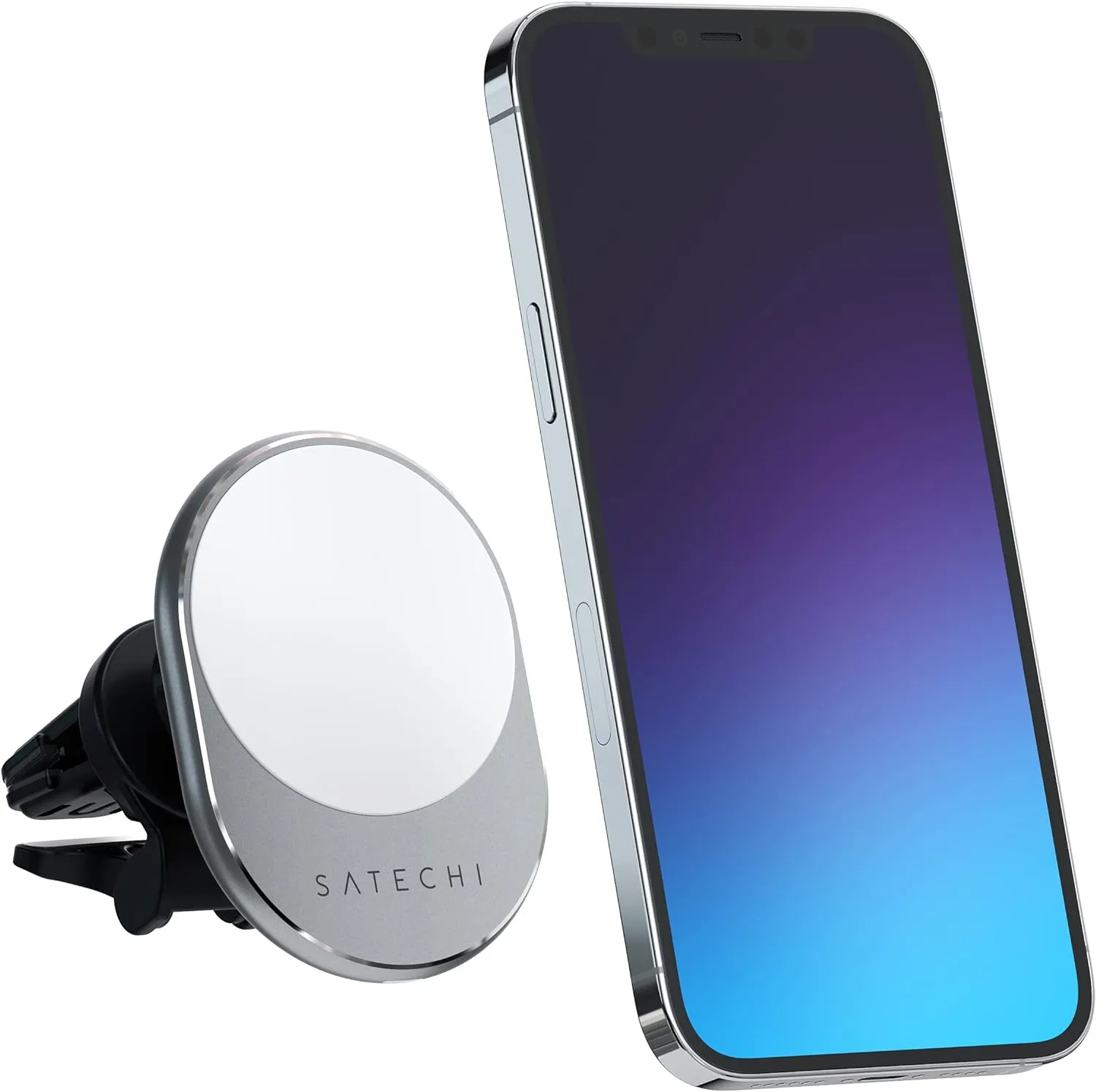 Satechi Magnetic Wireless Car Charger (Qi Wireless Charging) 7.5W Air Vent Mount - Compatible with iPhone 16 Pro Max/16 Pro/16/16 Plus, iPhone 15 Pro Max/15 Pro/15/15 Plus and More
