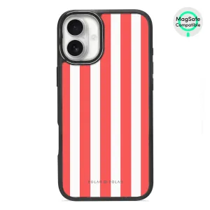 Scarlet Stripe - iPhone 16 Plus Frosted Black Bumper MagSafe Case
