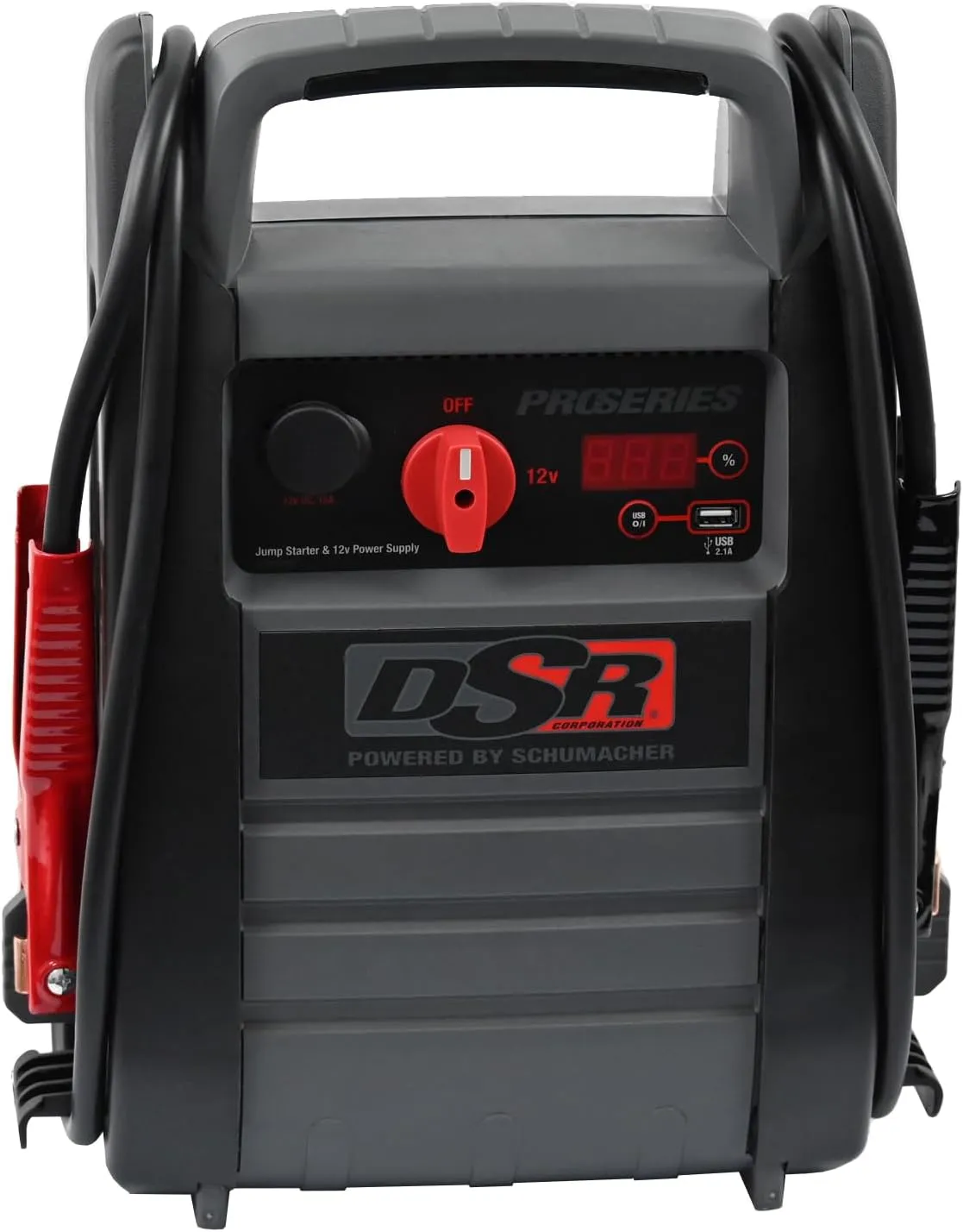 Schumacher Electric DSR ProSeries Car Battery Jump Starter - 2200 Peak Amp 12V Car Starter, Jump Box & Portable Power Station - Digital Display, Heavy-Duty Clamps - DSR165