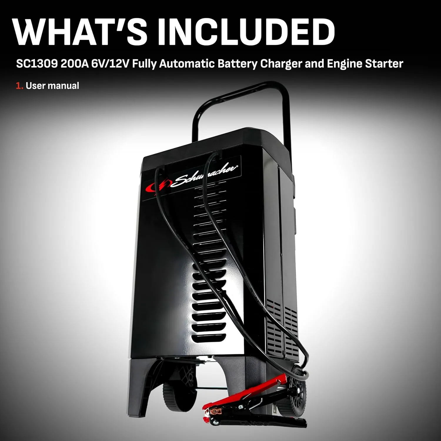 Schumacher Electric Fully Automatic Battery Charger & Engine Starter - 6/12 Volt Car Battery Charger, 200 Amp Engine Start & 40 Amp Boost - Alternator Tester with Multi-Stage Charging SC1309