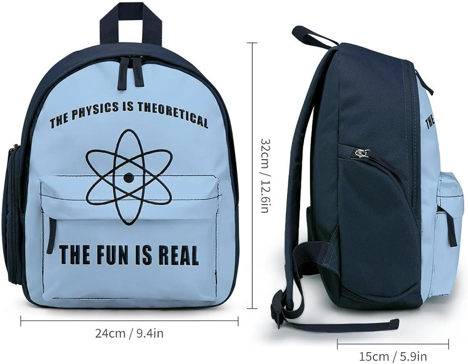 Science Physics Physicist Small Travel Laptop Backpack Casual Daypack with Side Pockets for Shopping Work