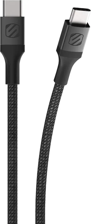 Scosche CCB4SG-SP Strikeline Premium USB-C to USB-C Sync Braided Charging Cable, 4 feet, Space Gray