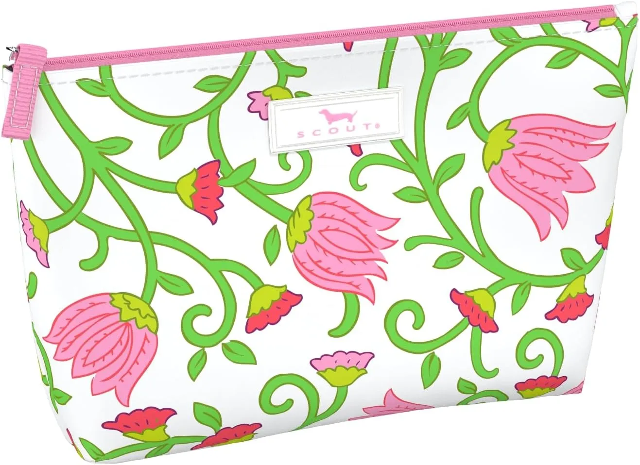 SCOUT Twiggy Makeup Bag, Slim Water-Resistant Pouch Zips Shut, Wipes Clean, Packs Easily