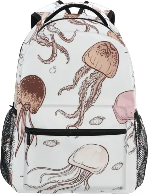 Sea Jellyfish (01) Laptop Backpack for Women Men, Personalized College Bookbag Travel Bag Casual Daypack back packs