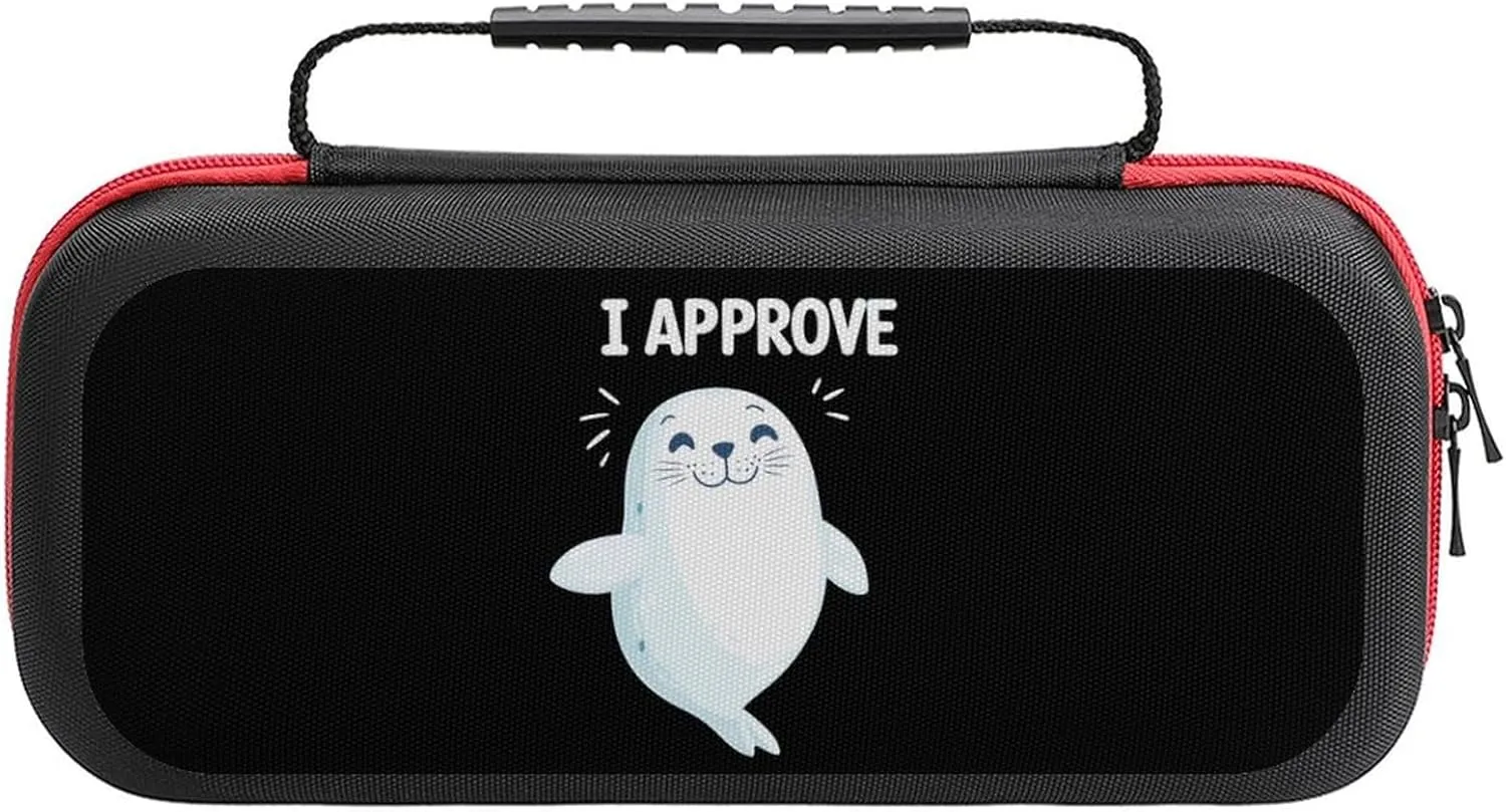 Seal of Approval Portable Protective Shell Compatible with Switch Case Hard Travel Tote Bag with 20 Game Cartridges
