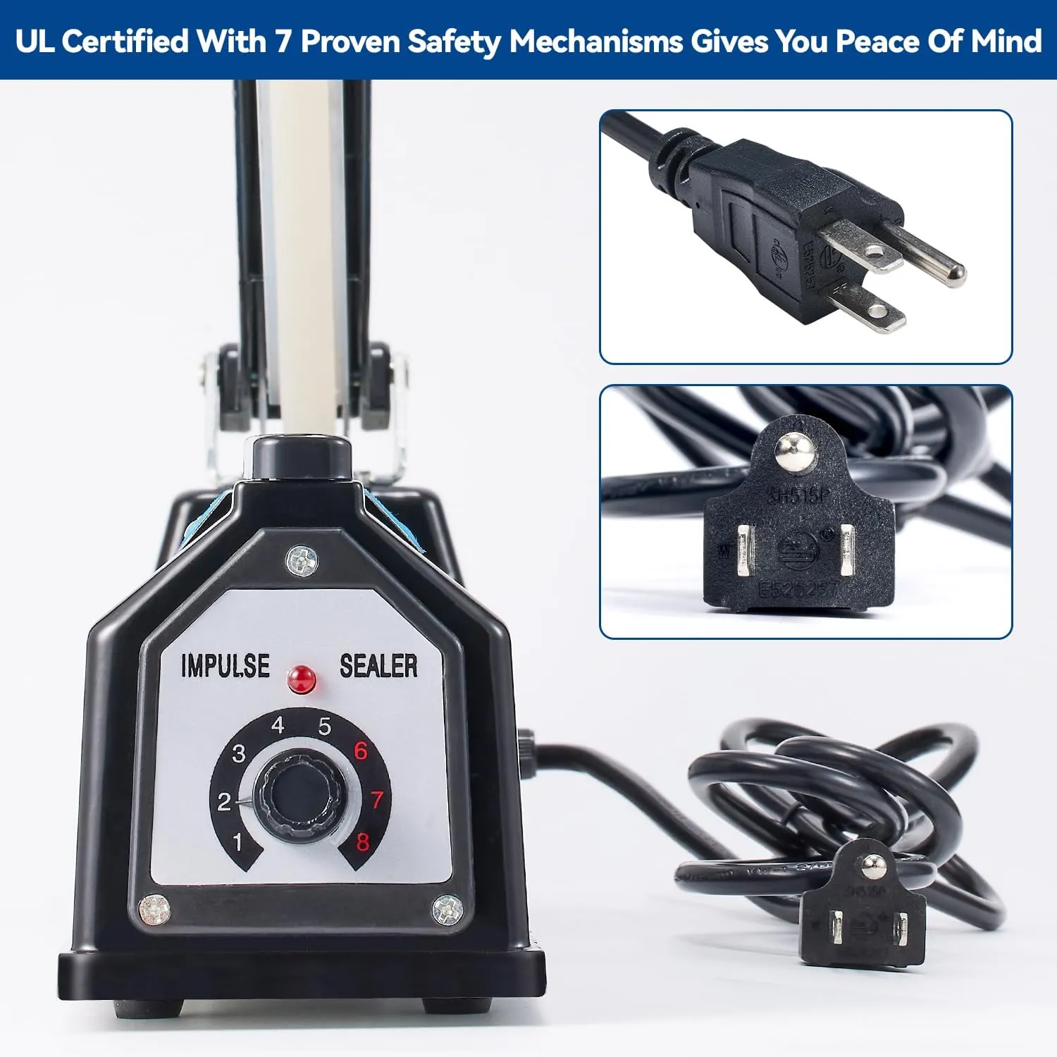 Sealer Pro, Patented 12inch Impulse Heat Bag Sealer, 7mm Sealing Width Poly Bag Seal Machine, 2 Replacement Kits 1 Extra Fuse Included, Black