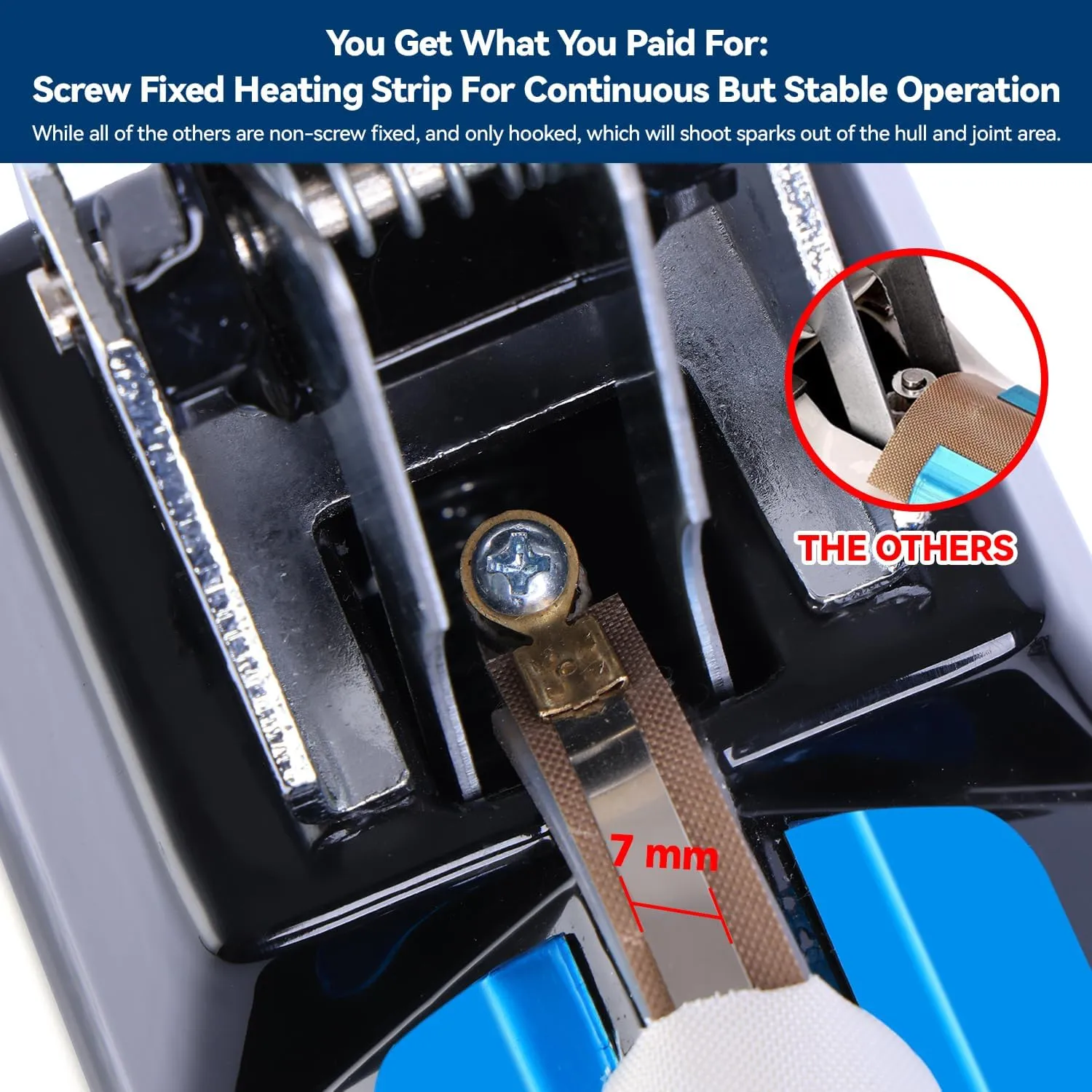 Sealer Pro, Patented 12inch Impulse Heat Bag Sealer, 7mm Sealing Width Poly Bag Seal Machine, 2 Replacement Kits 1 Extra Fuse Included, Black