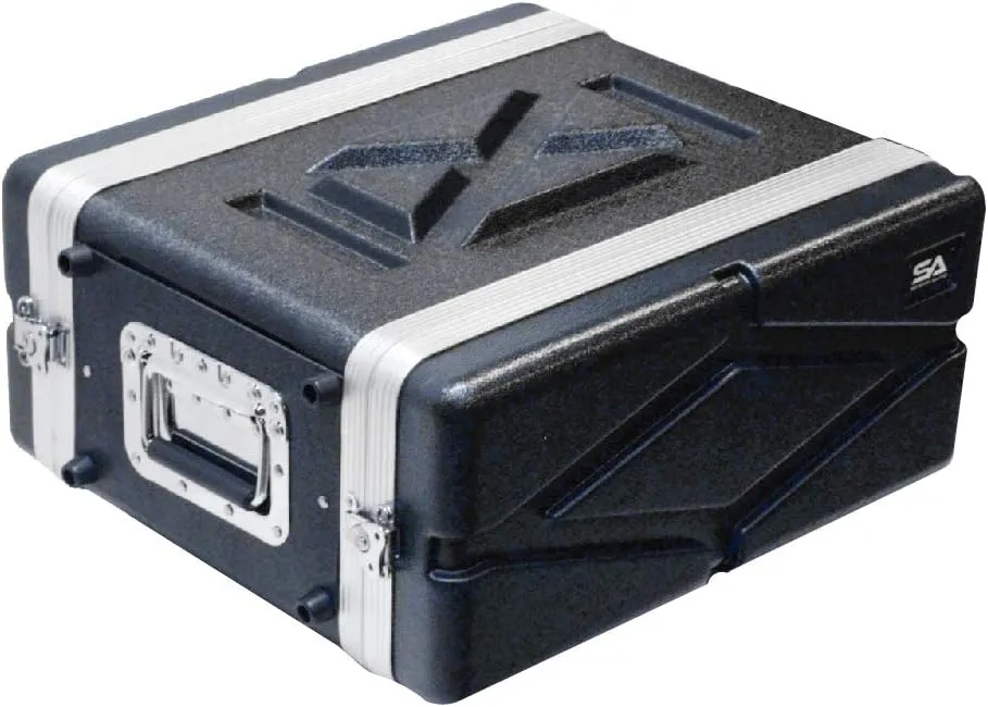 Seismic Audio - SALWR4M - Lightweight 4 Space Mid-Size ABS Rack Case - 4U PA DJ Medium Depth Amp Effects Rack Case