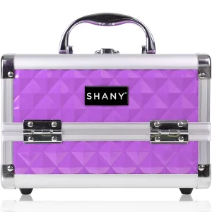 SHANY Chic Makeup Train Case Cosmetic Box Portable Makeup Case Cosmetics Beauty Organizer Jewelry storage with Locks, Multi trays Makeup Storage Box with Makeup Mirror - Purple