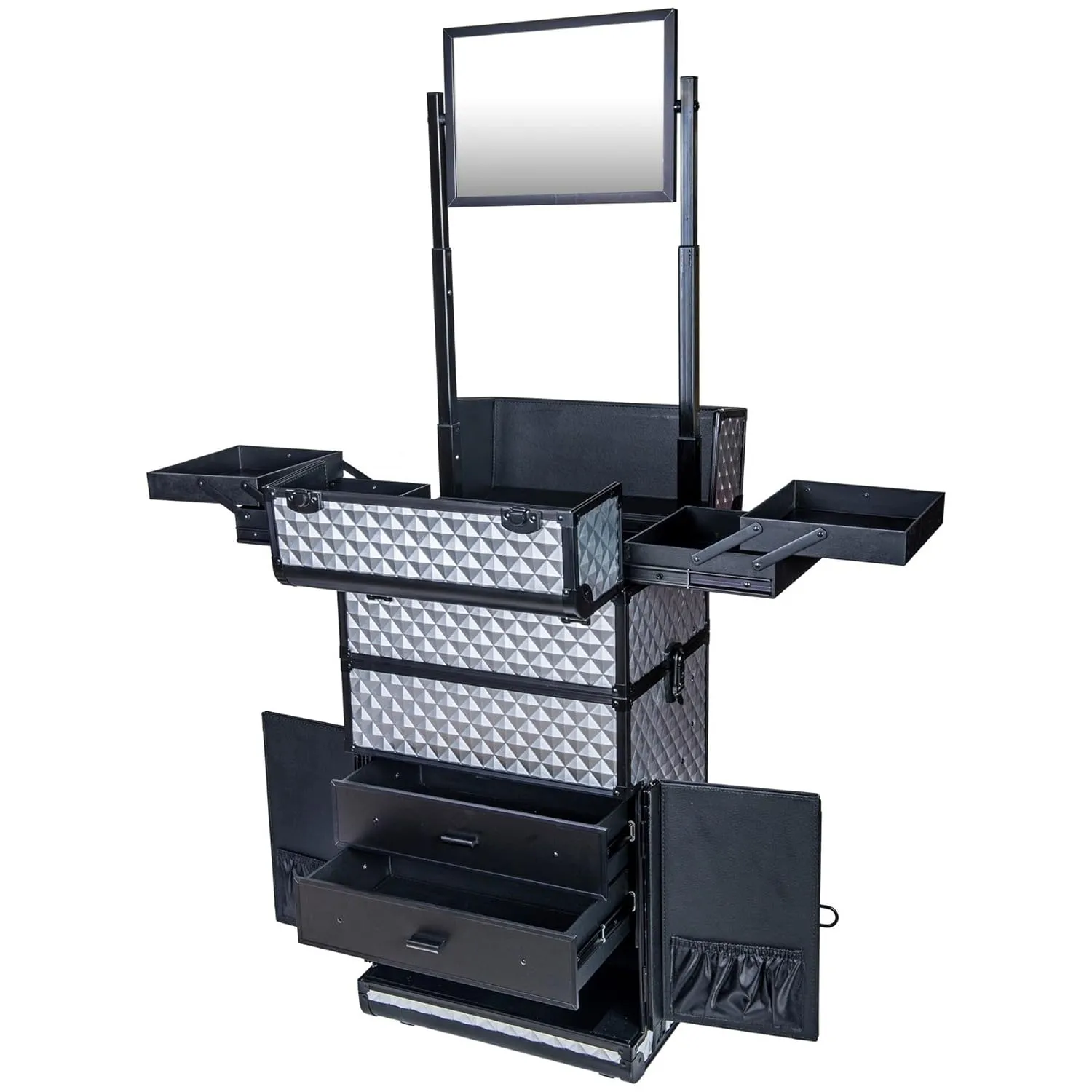 SHANY REBEL Series Pro Makeup Artists Rolling Train Case - Trolley Case - Metallic Bond