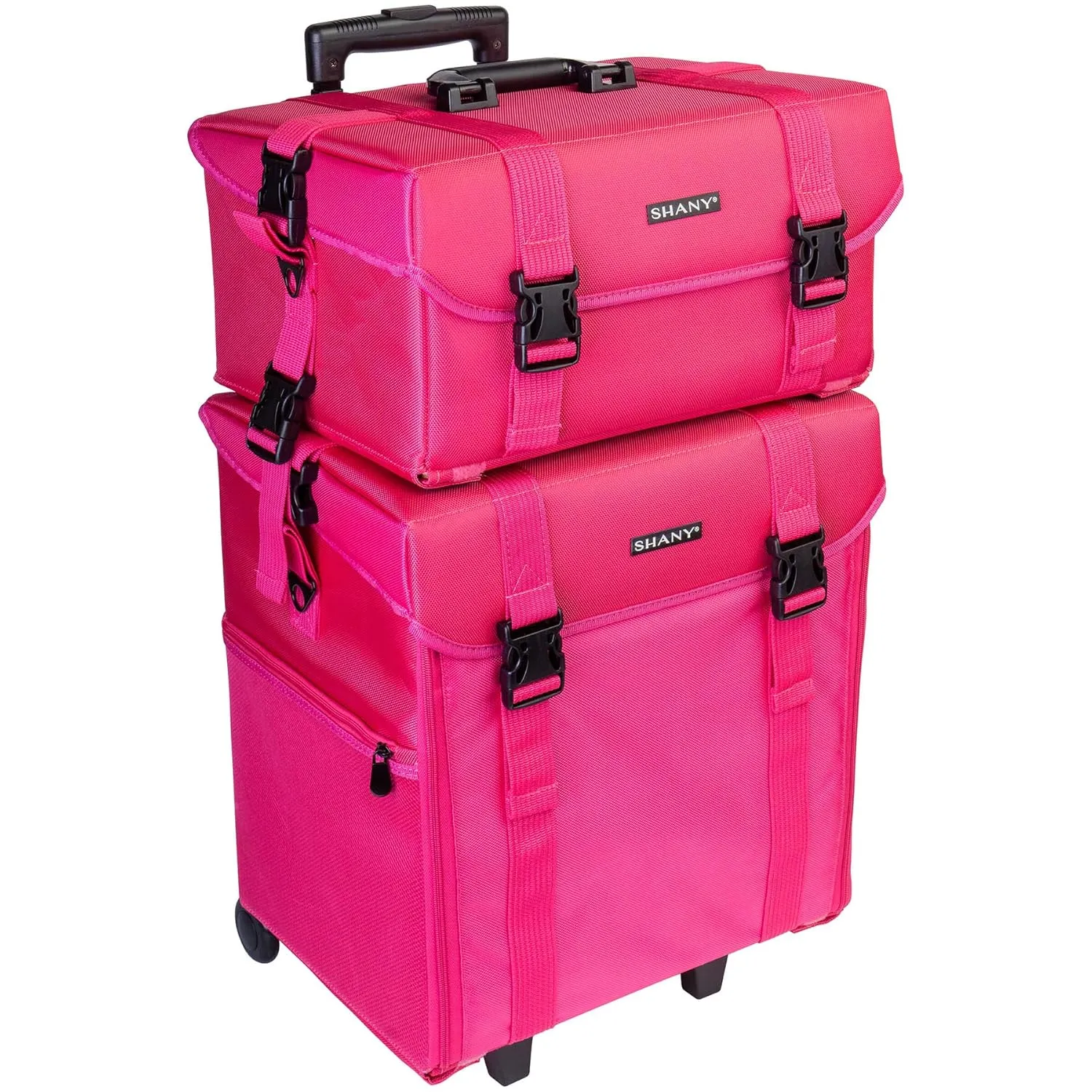 SHANY Soft Makeup Artist Rolling Trolley Cosmetic Case with Free Set of Mesh Bags, Summer Orchid