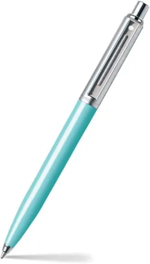 Sheaffer A 321 Sentinel Ballpoint Pen – Aqua with Brushed Chrome Cap and Chrome-Plated Trim