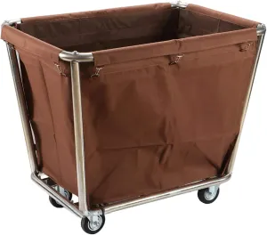 Shelf Trolley Laundry Sorter, Wheeled Trolley Cart With Detaable Fabric Bags, 4 Casters, For Hotel Hospital Laundry Room Bathroom (Color : Brown)