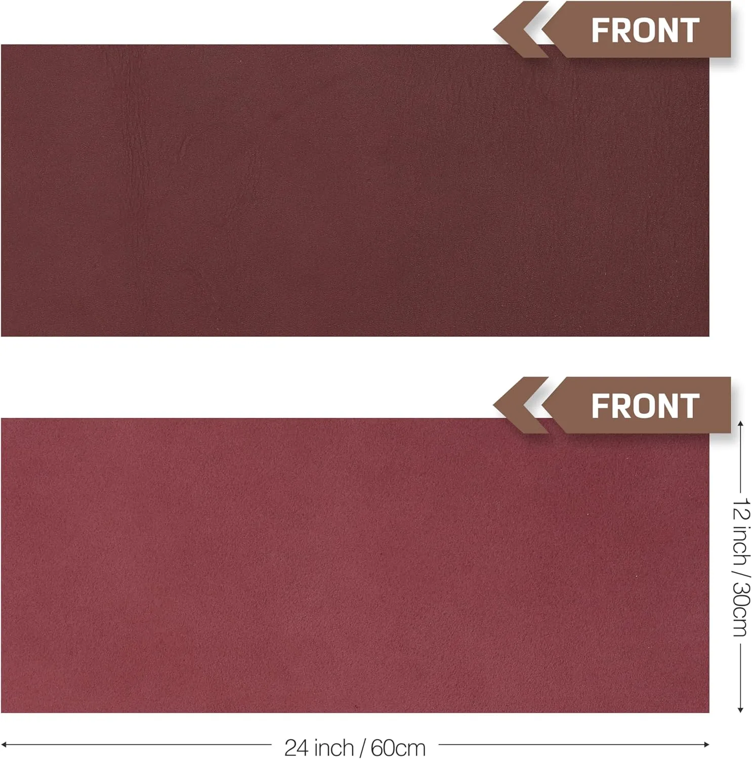 Shkira 12''X24'' Tooling Leather Square - 2.0MM Burgundy Sheets for Crafts - Leather Sheets for Crafts Tooling Sewing Hobby - Thick Cowhide Pieces - Fabric for Crafting