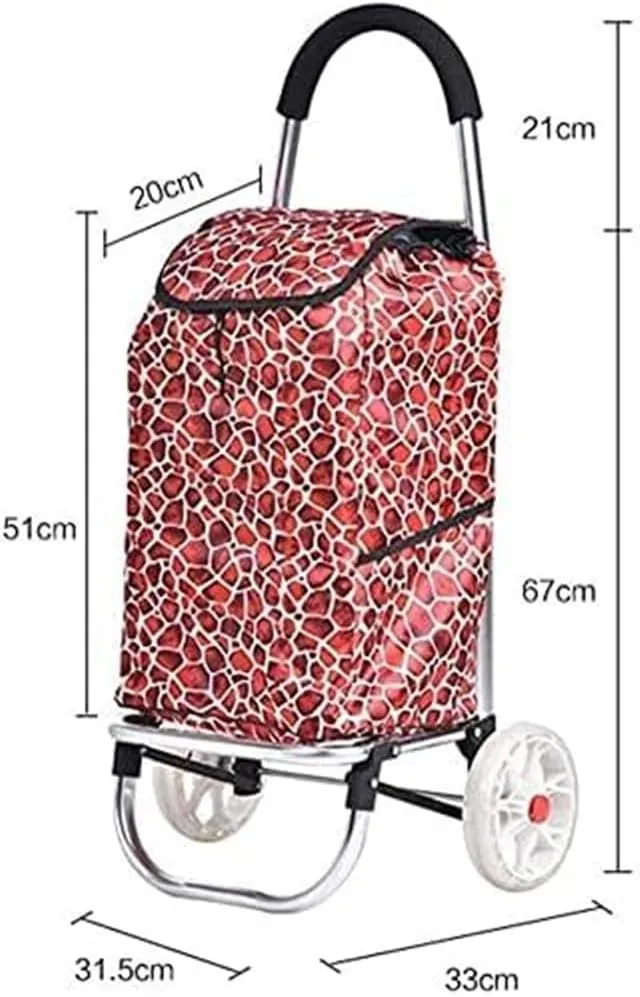 Shopping Trolley Shopping Cart Lightweight Foldable Shopping Cart Trolley Bag Wheeled Heavy Duty Collapsible Grocery Cart Condo Apartment (Color : D)