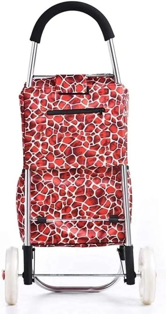 Shopping Trolley Shopping Cart Lightweight Foldable Shopping Cart Trolley Bag Wheeled Heavy Duty Collapsible Grocery Cart Condo Apartment (Color : D)