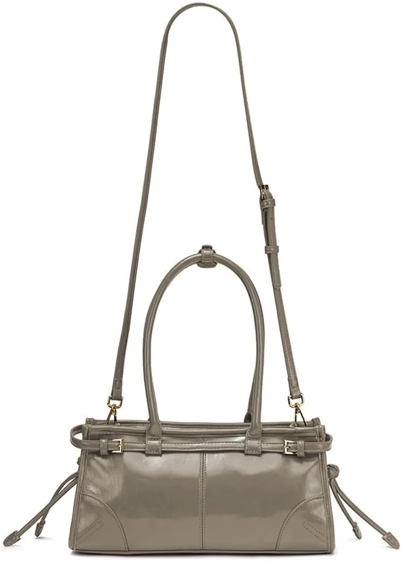 Shoulder Bags for Women Women's Crossbody Bag Soft Faux Leather Zipper Closure Detachable Long Strap