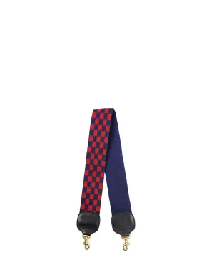Shoulder Strap - Navy   Red Checker