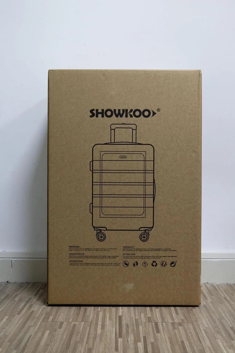 SHOWKOO Luggage Sets Expandable PC ABS Durable Suitcase Double Wheels TSA Lock Blue