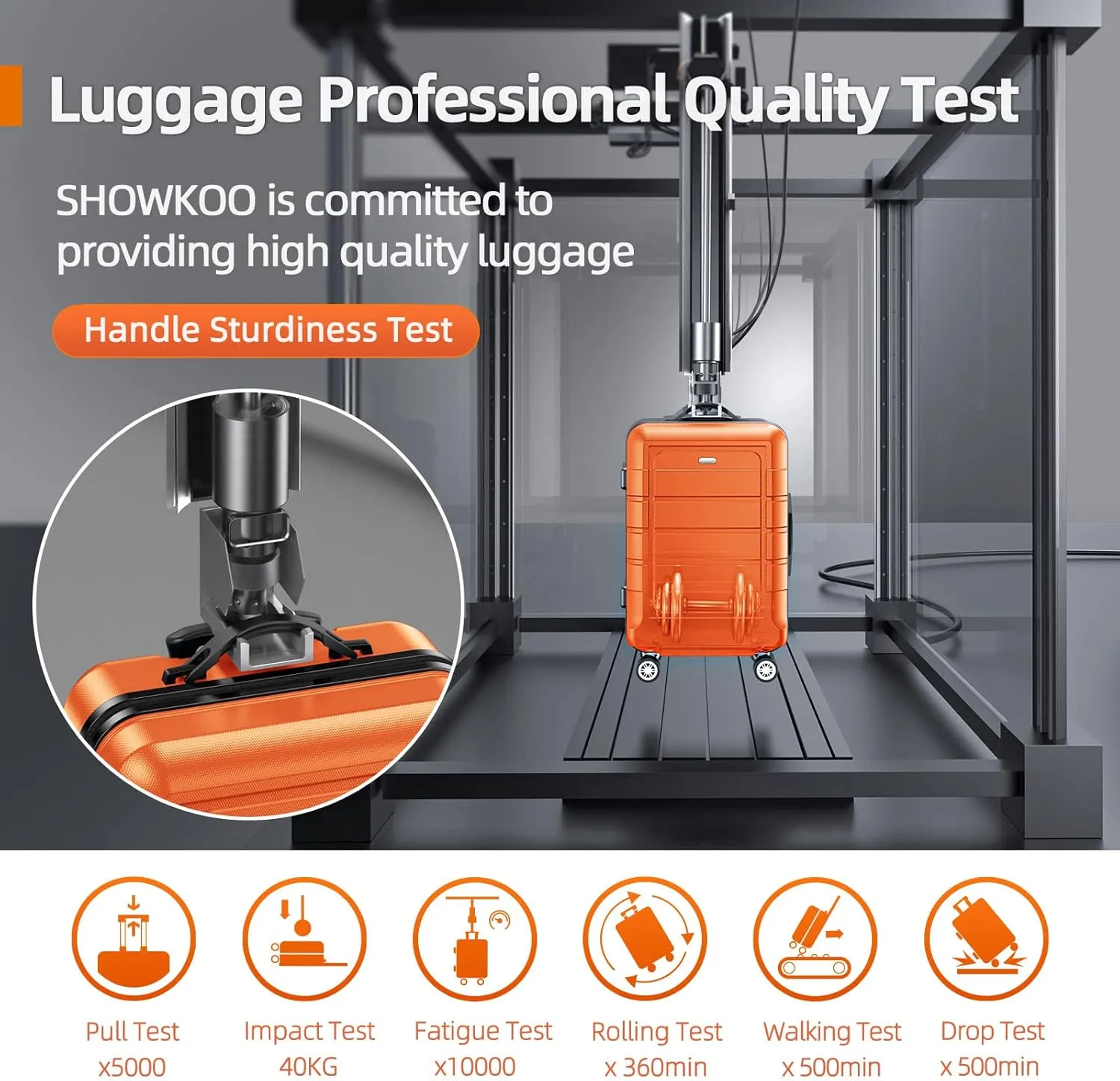 SHOWKOO Luggage Sets Expandable PC ABS Durable Suitcase Sets Double Wheels TSA Lock 4 Piece Luggage Set Orange