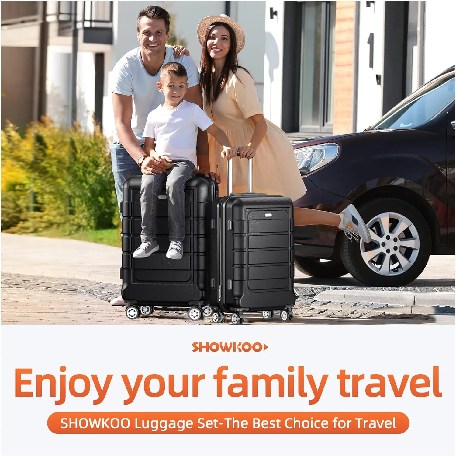 SHOWKOO Travel, Black, 20in24in28in