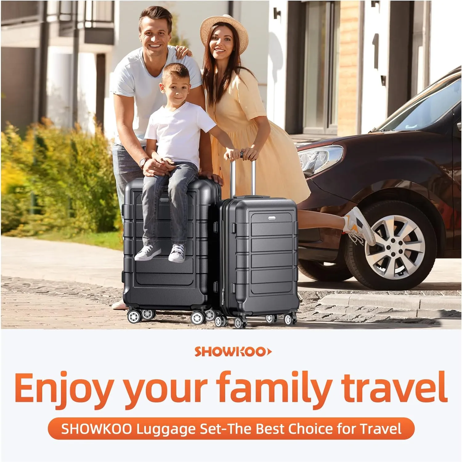 SHOWKOO Unisex-Adult (Luggage only) Travels, Gray, One_Size