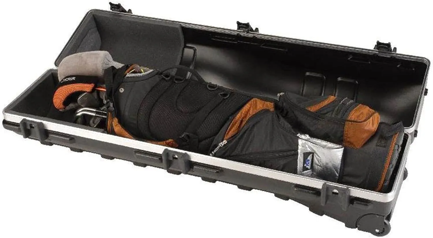 SKB Cases Deluxe ATA Hard Plastic Storage Wheeled Cart Golf Bag Travel Case