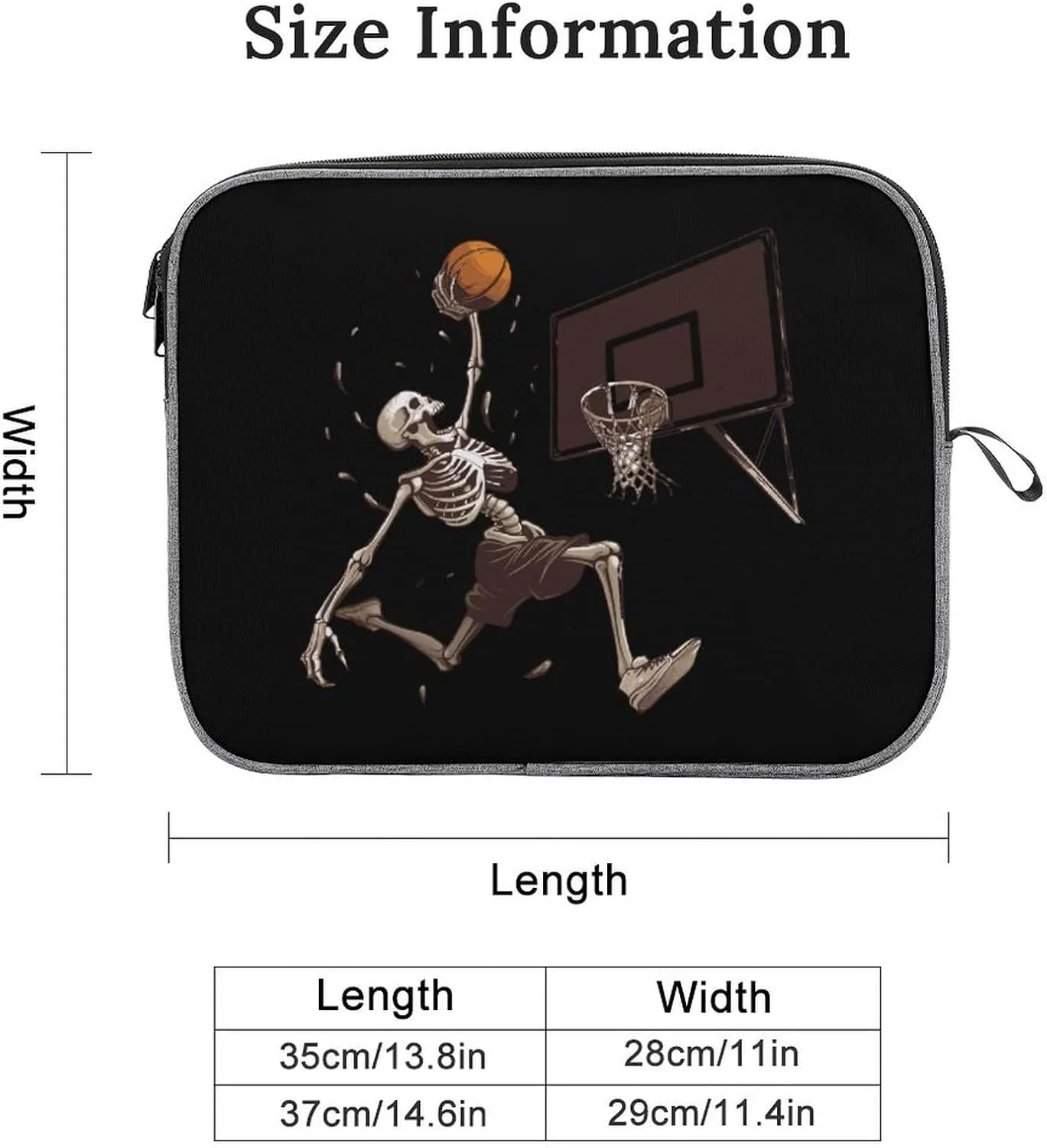 Skeleton Basketball Slam Dunk Laptop Bag Protective Laptop Sleeve Bag Briefcase Carrying Case Handbags for Men Women