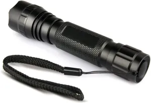 Skysted® Wf-501B Single Mode 10W L2 Cool White LED 1200 Lumen Mini Portabl Handheld Flashlight with Strap,Camping, Outdoor, Emergency, Everyday Flashlights