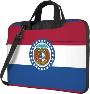 Slim Laptop Shoulder Bag Briefcase Notebook Handbag Computer Carrying Case Missouri State Flag Print 15.6in