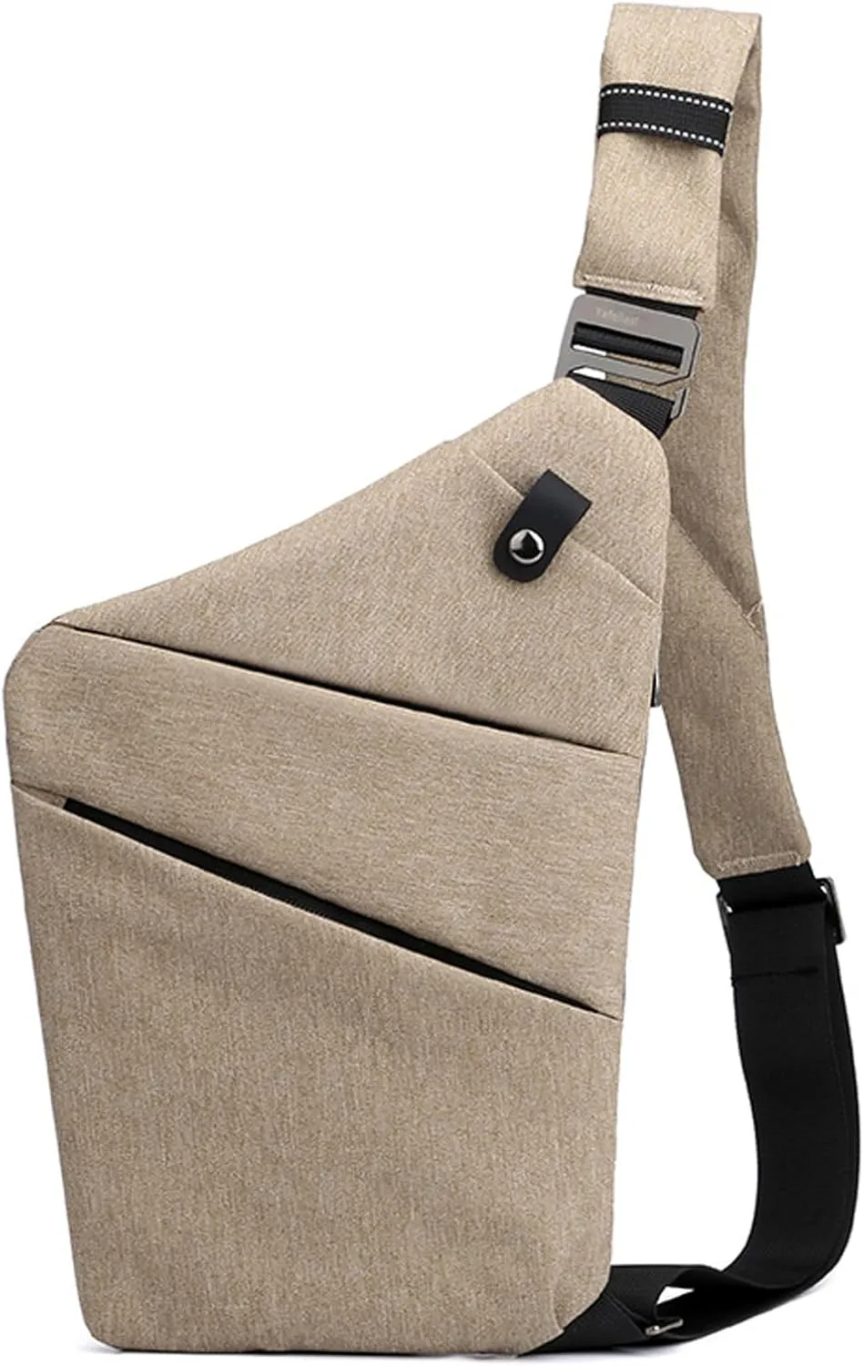 Sling Crossbody Bags Anti-thief Slim Personal Flex Bag Safe Purse Bags for Women Men Waterproof (Khaki, Right)