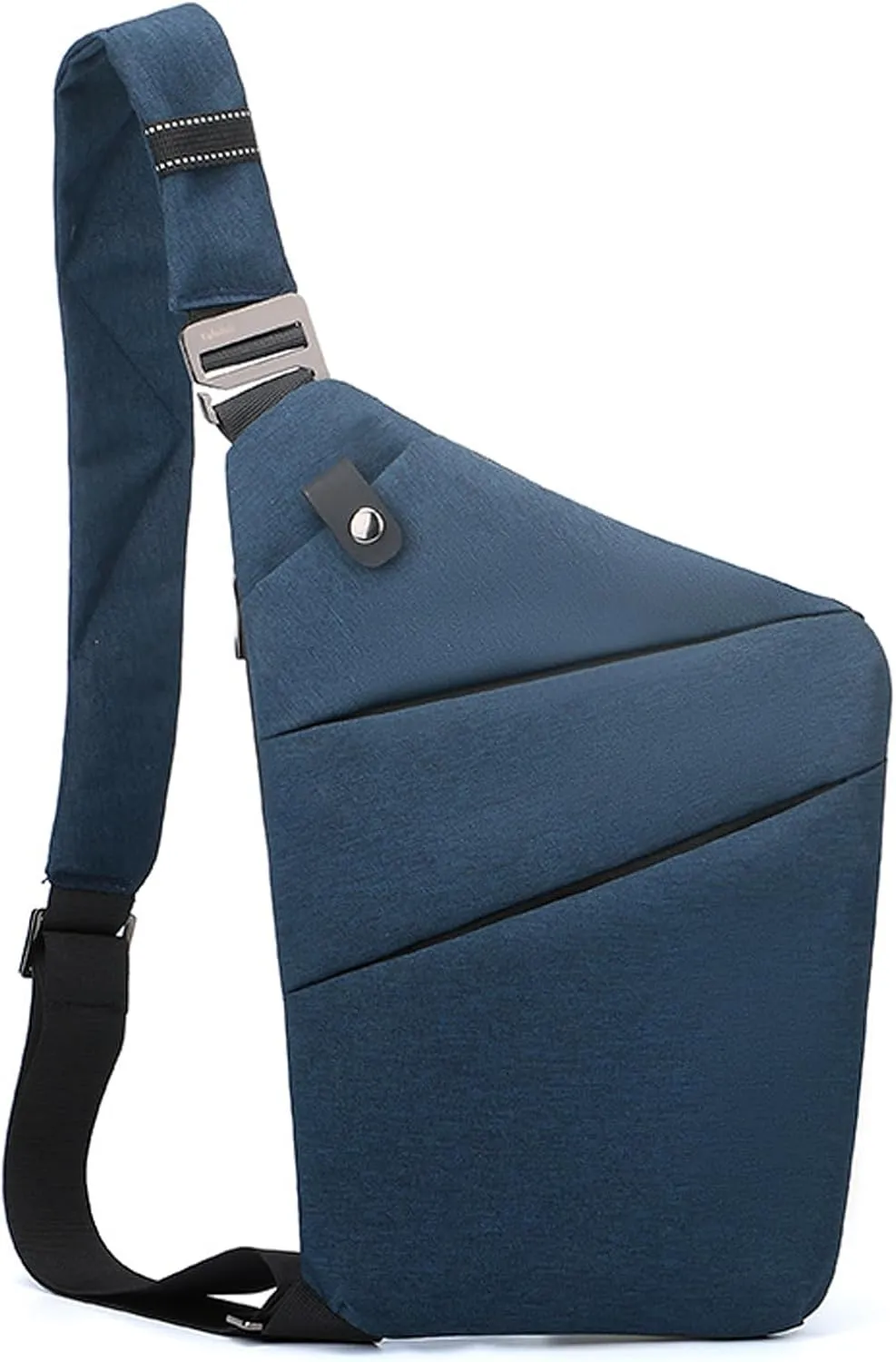 Sling Crossbody Bags Anti-thief Slim Personal Flex Bag Safe Purse Bags for Women Men Waterproof (Navy Blue, Left)