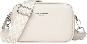 Small Square Bag Soft Crossbody Leather Bag Spring Model Female Shoulder Bags Camera Shoulder Bags (Beige, One Size)