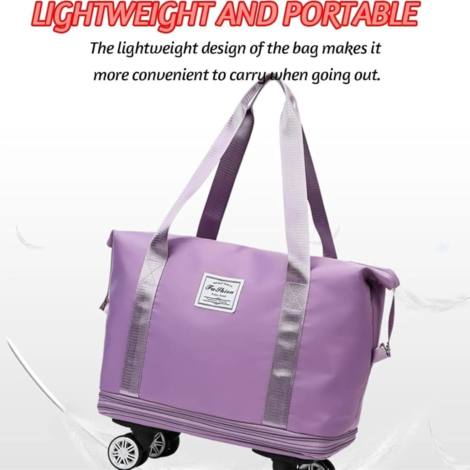 Sparkhomez Travel Bag with Wheels, Universal Wheeled Luggage for Business, 2025 New Large Capacity Bags Wheel Removable, Expandable Carry on Luggage Bags, Can Be Carried by Hand (Gray)