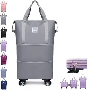 Sparkhomez Travel Bag with Wheels, Universal Wheeled Luggage for Business, 2025 New Large Capacity Bags Wheel Removable, Expandable Carry on Luggage Bags, Can Be Carried by Hand (Gray)