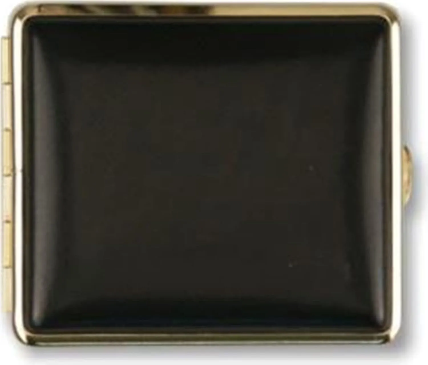 Stadlerwein Cigarette Case 18 Normal Cigarettes (85) / Metal Soft Leather Black / Goldin Frame / Elastic Band / 2 Sides / 83 mm Wide / Made in Germany