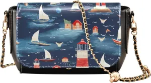 Starry Sky by Van Gogh Womens Leather Bag, Crossbody Leather Purses for Women