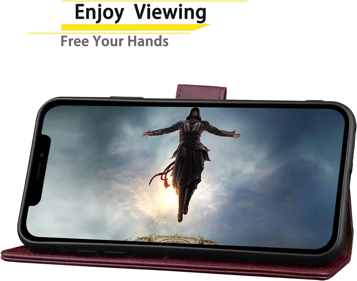 SUANPOT for iPhone XR 6.1 (Non XS 5.8",XS Max 6.7") Leather Wallet case with RFID Blocking Credit Card Holder Flip Folio Book Phone Cover Shockproof Pocket case for Apple XR for Men Women Wine Red