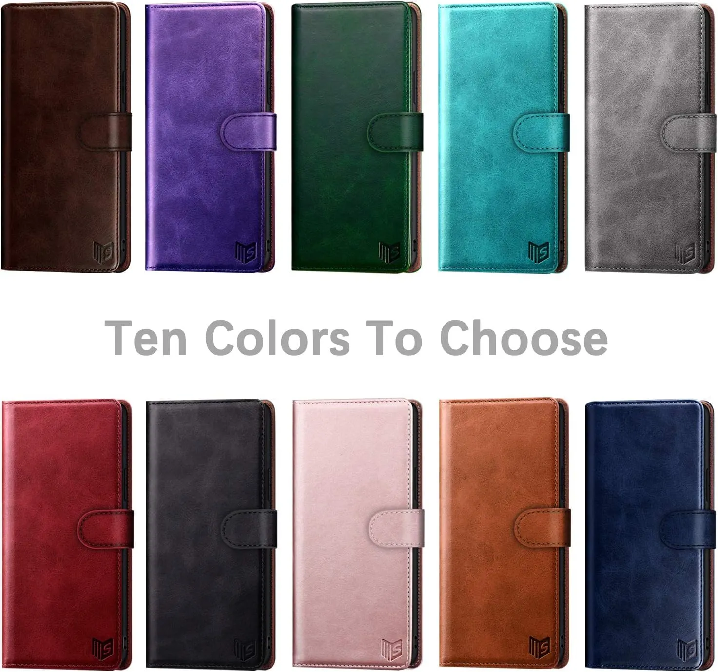 SUANPOT for iPhone X/XS 5.8"(Non XS Max 6.5") with RFID Blocking Leather Wallet case Credit Card Holder, Flip Folio Book Phone case Shockproof Cover for Women Men for Apple X/Xs case Wallet Rose God