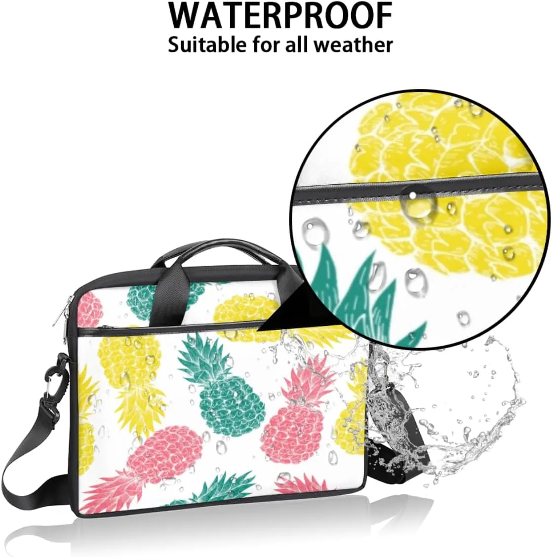 Sugar Skull Flowers Laptop Bag for Women Men 13-15 Inch Computer Briefcase Bag Lightweight Notebook Shoulder Messenger Bag