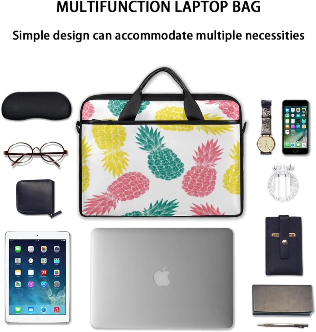 Sugar Skull Flowers Laptop Bag for Women Men 13-15 Inch Computer Briefcase Bag Lightweight Notebook Shoulder Messenger Bag