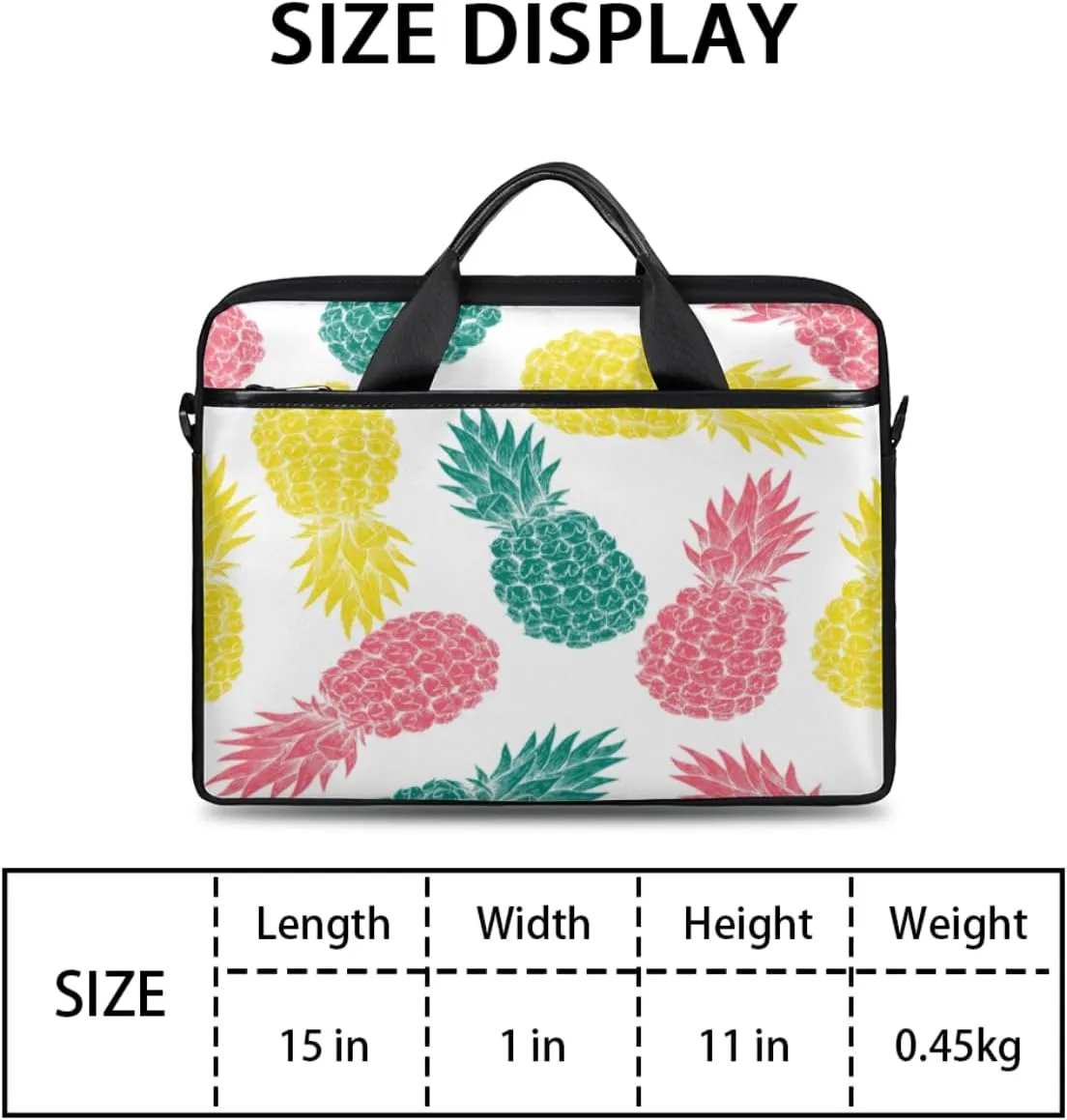 Sugar Skull Flowers Laptop Bag for Women Men 13-15 Inch Computer Briefcase Bag Lightweight Notebook Shoulder Messenger Bag